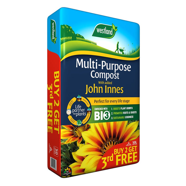 Westland Multi Purpose Compost & John Innes 50ltr - 3 for 2 - DeWaldens Garden Centre
