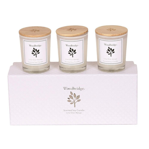 Woodbridge Set of 3 Soy Candles | Lime Over Mango | DeWaldens Garden Centre