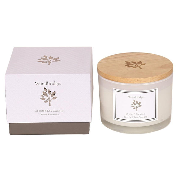 Woodbridge Large Soy Candle | Orchid & Bamboo | DeWaldens Garden Centre