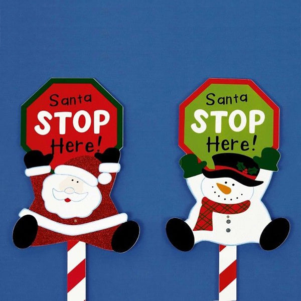 Premier 1m Santa Stop Here Sign - DeWaldens Garden Centre